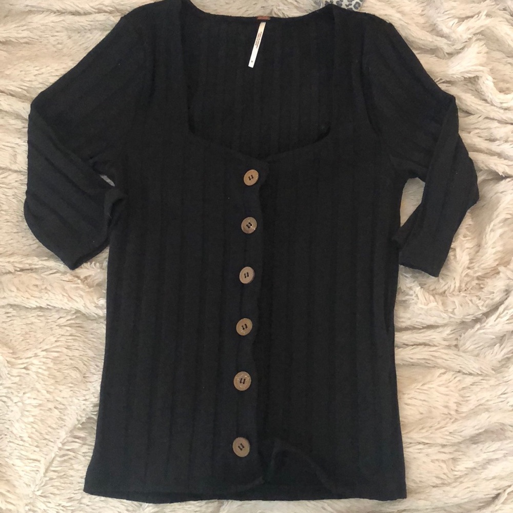 Free people black cardigan